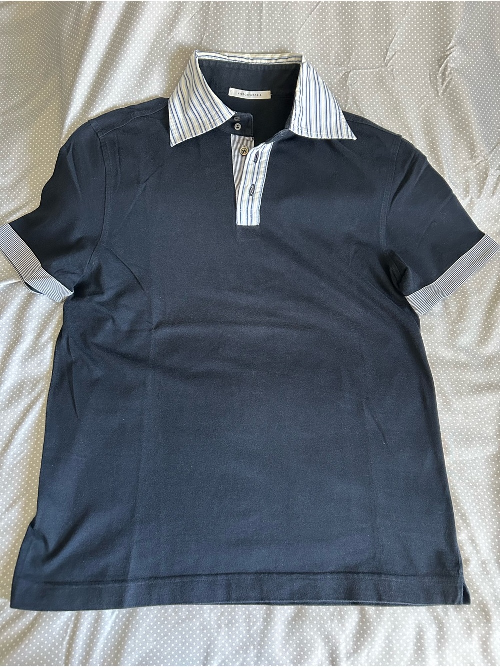 Rare Vintage Men's Navy Polo Shirt by Victorvictoria